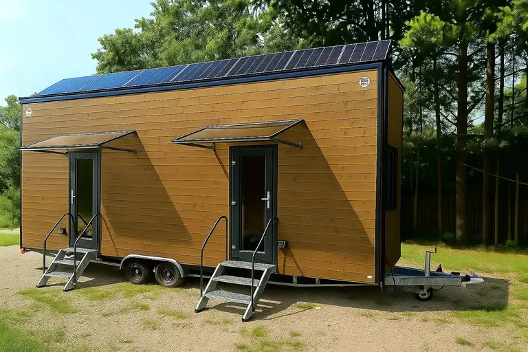 20250812 1744 modern tiny house trailer remix 01k2ff3fhwfp0akdmv4d36mbqy